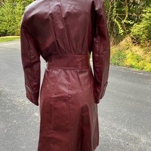 Vintage Burgundy leather trench size 13/14